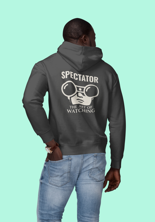 Spectator Three-Panel Fleece Hoodie | “THE ART OF WATCHING. Tribute to Presence, Perception, and the Quiet Power of those who see more than they say. Designed for Streetwear, Nightwear, and Cool Gameday Presence.